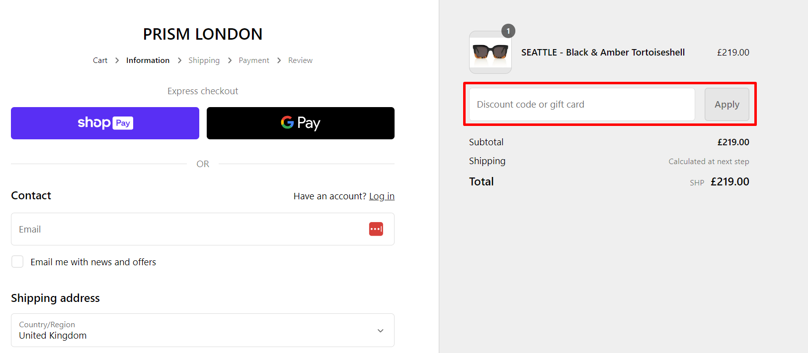 How do I use my PRISM discount code?