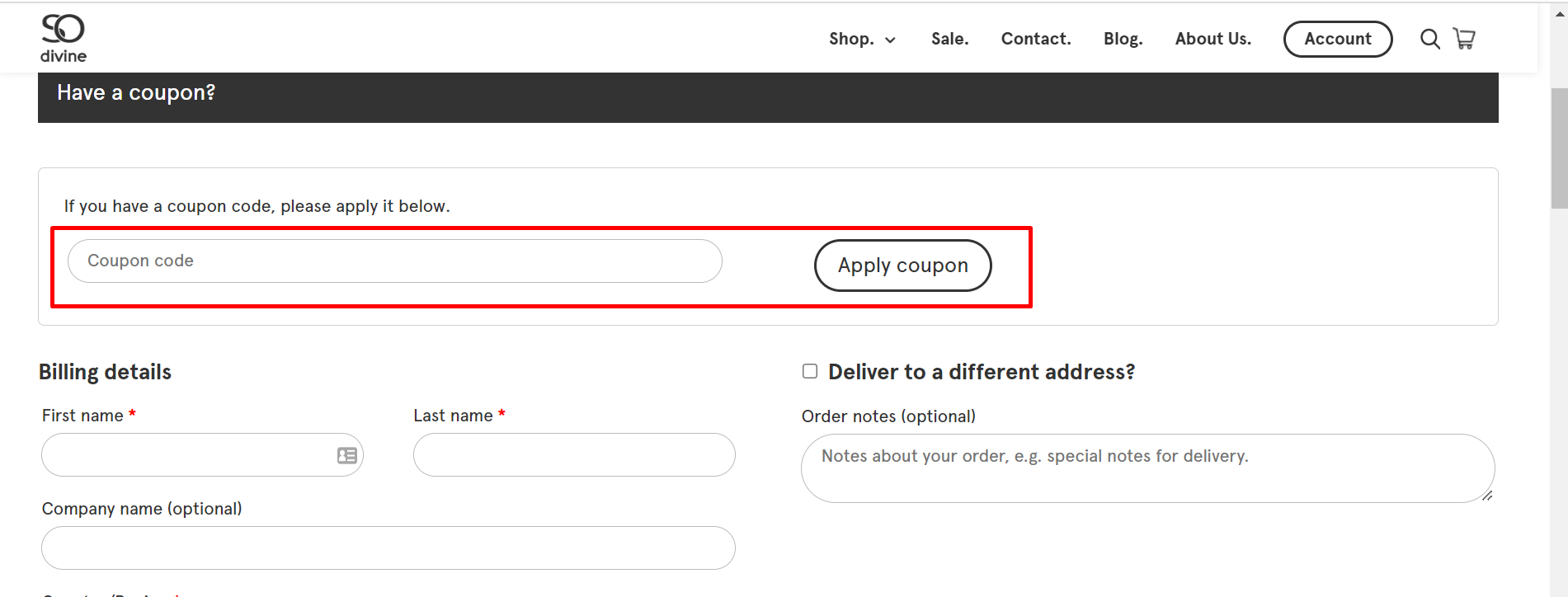 How do I use my So Divine coupon code?