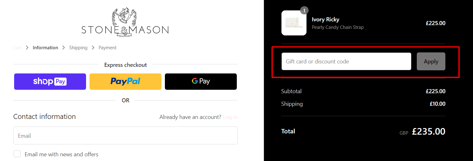 Stone & Mason Discount Code July 2024