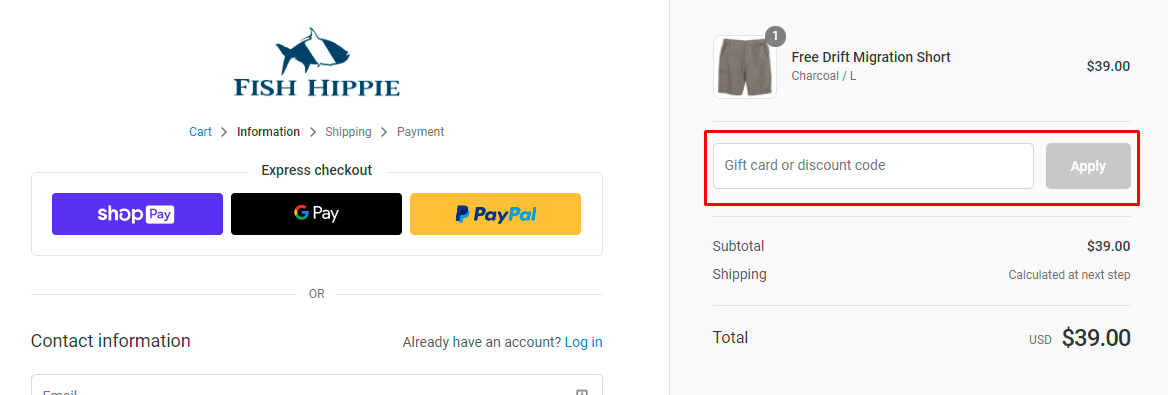 How do I use my Fish Hippie discount code?