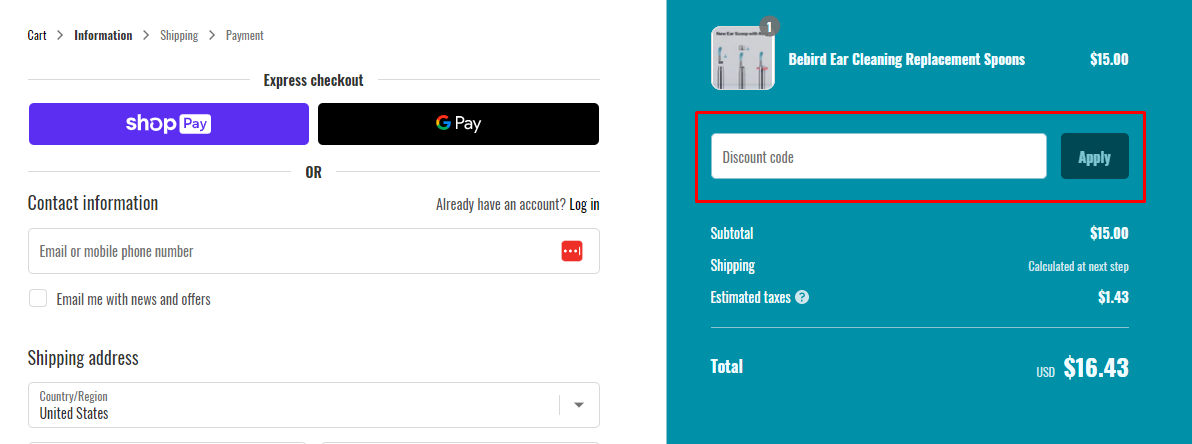 How do I use my Bebird US discount code?