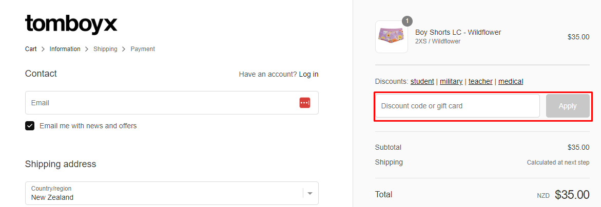 How do I use my TomboyX coupon code?