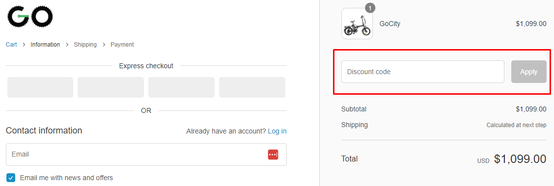 How do I use my Go Power Bike discount code?