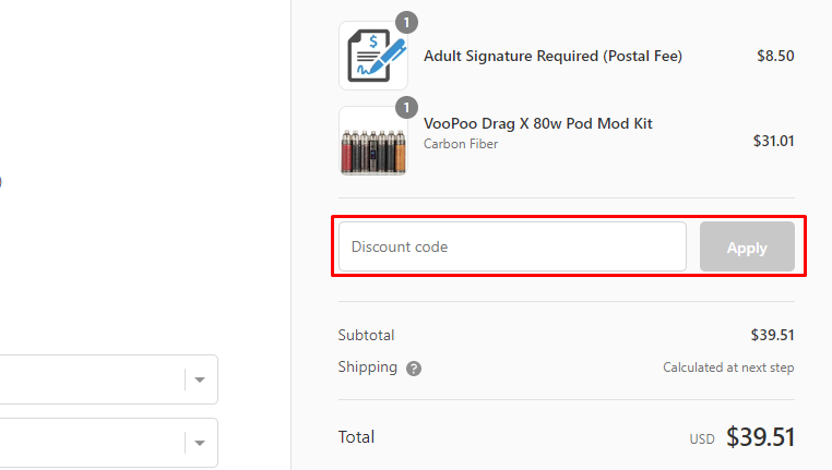 How do I use my Vape.com discount code?