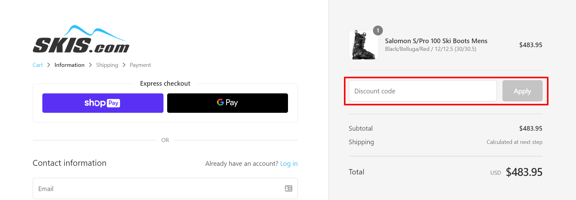 How do I use my Skis.com coupon code?