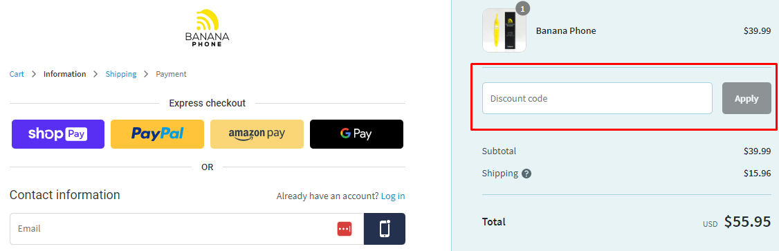How do I use my Banana Phone discount code?