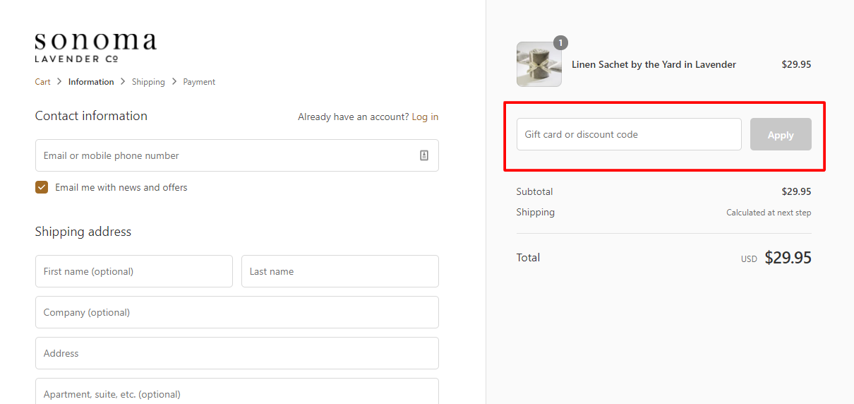 How Do I Use My Sonoma LAVENDER CO Promo Code?