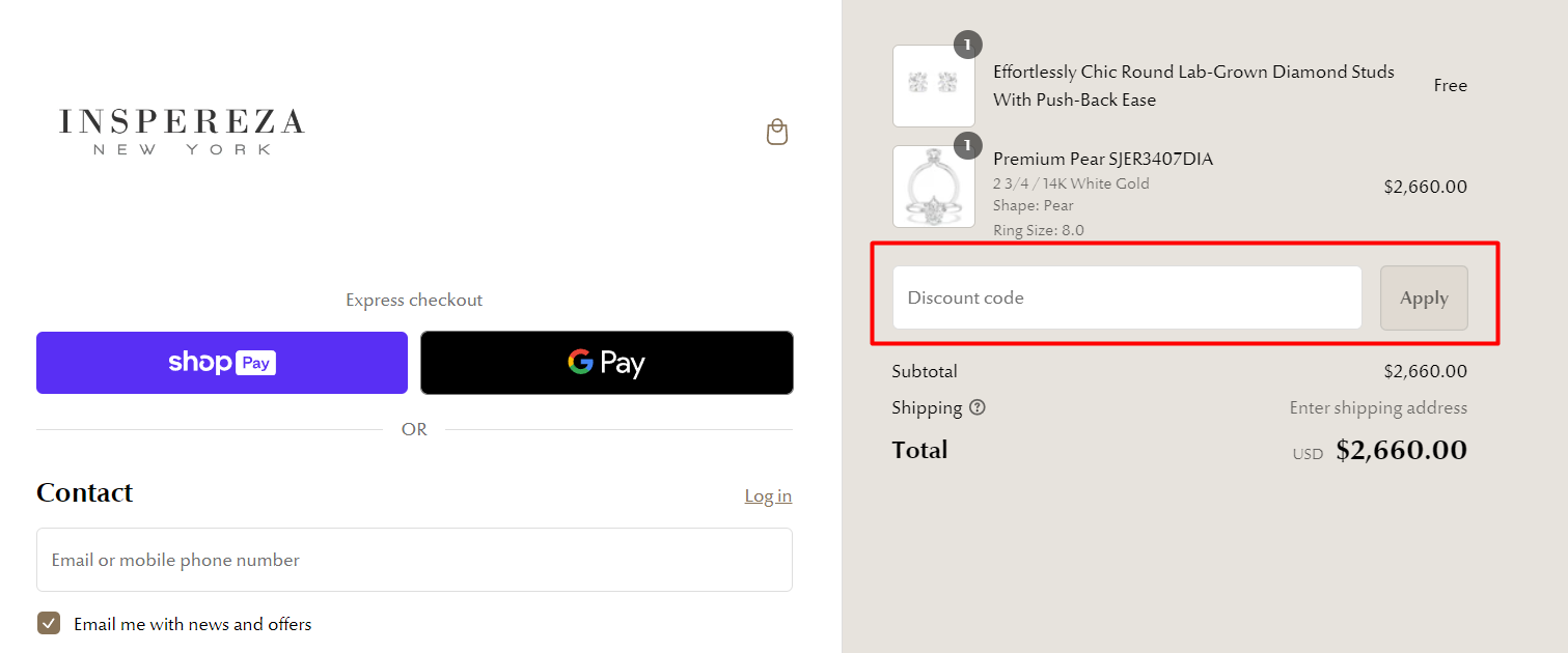 How do I use my Inspereza discount code?