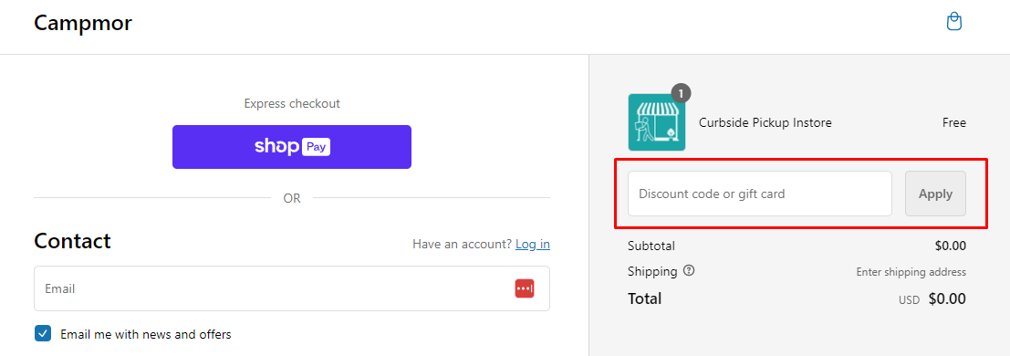 How do I use my Campmor coupon code?