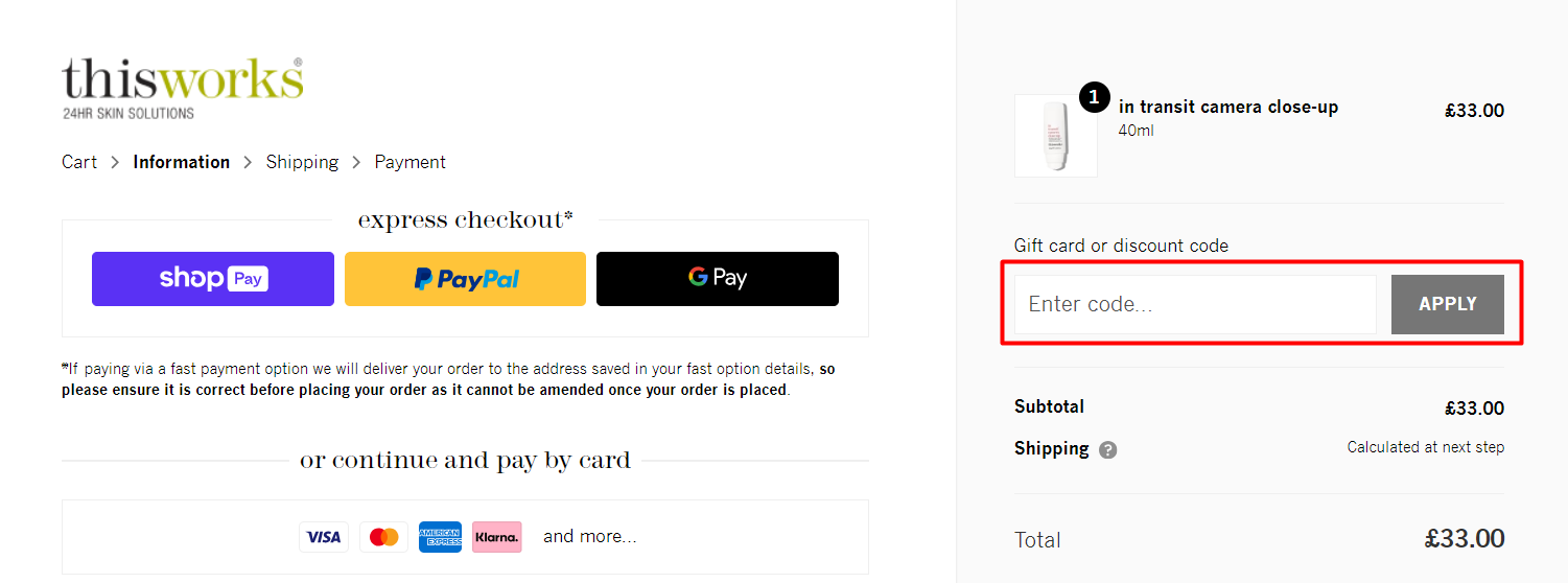 How do I use my This Works discount code?