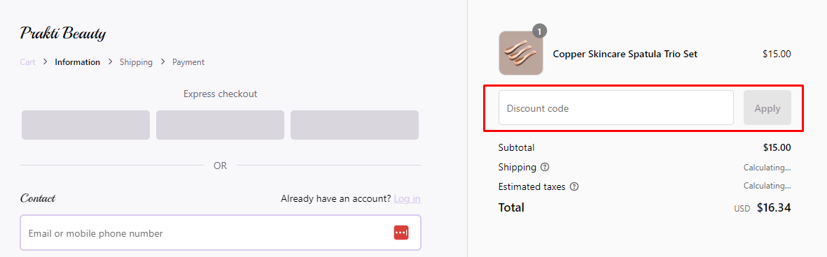 How do I use my Prakti discount code?