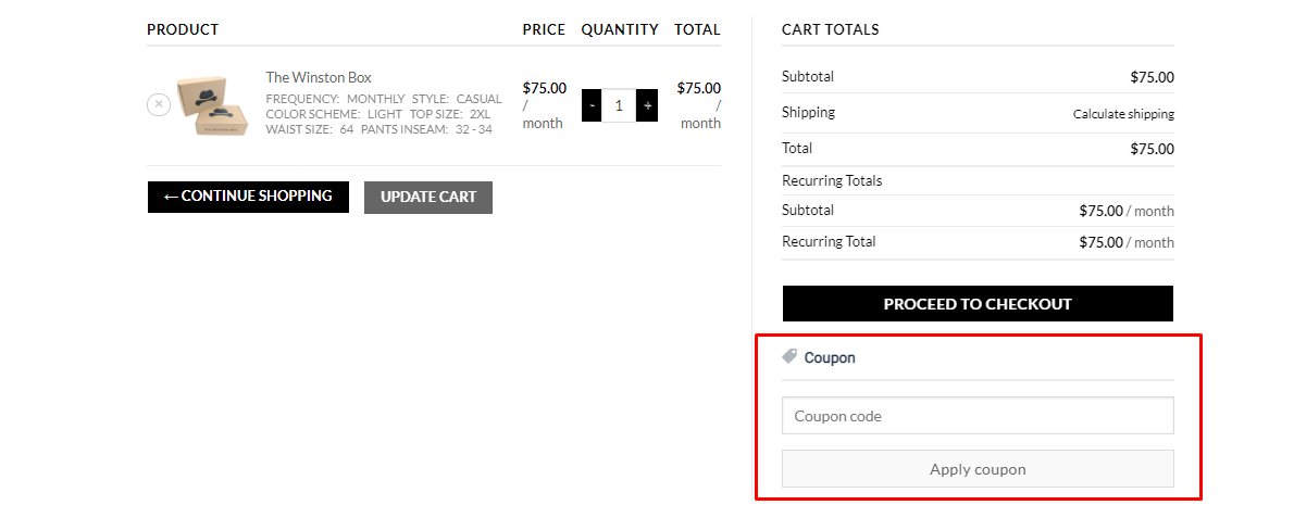 How do I use my The Winston Box coupon code?