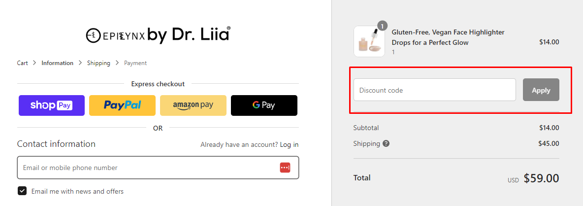How do I use my Epilynx discount code?