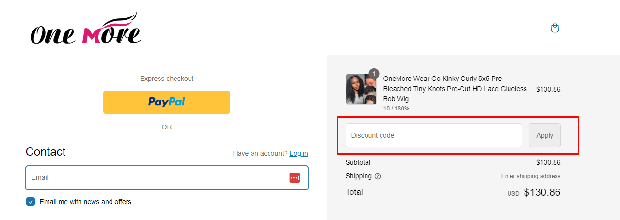 How do I use my OneMore Hair discount code?