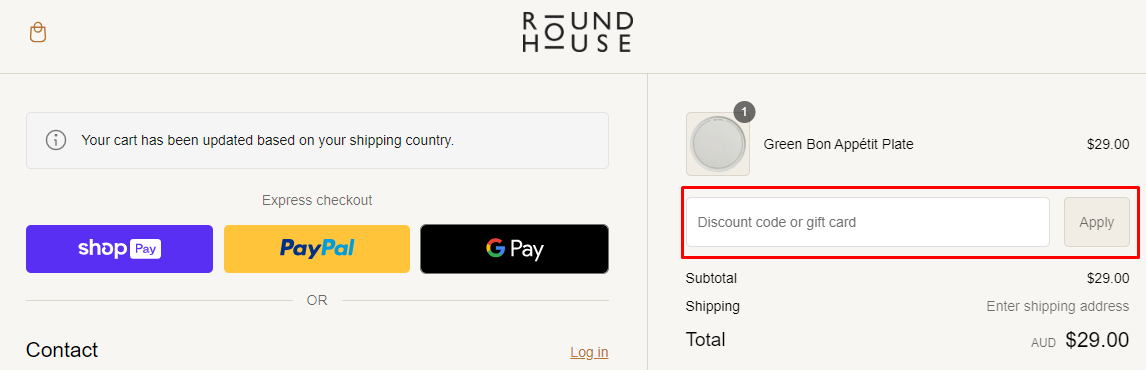 How do I use my In The Roundhouse discount code?