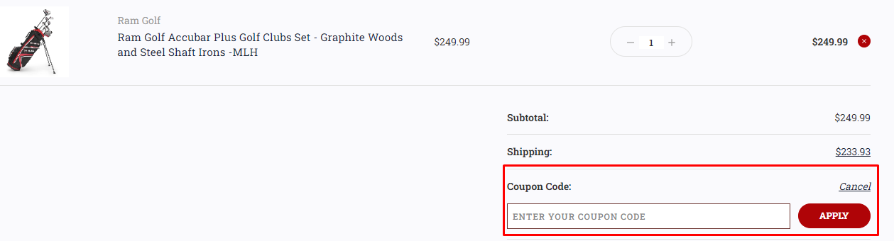 How do I use my Ram Golf coupon code?