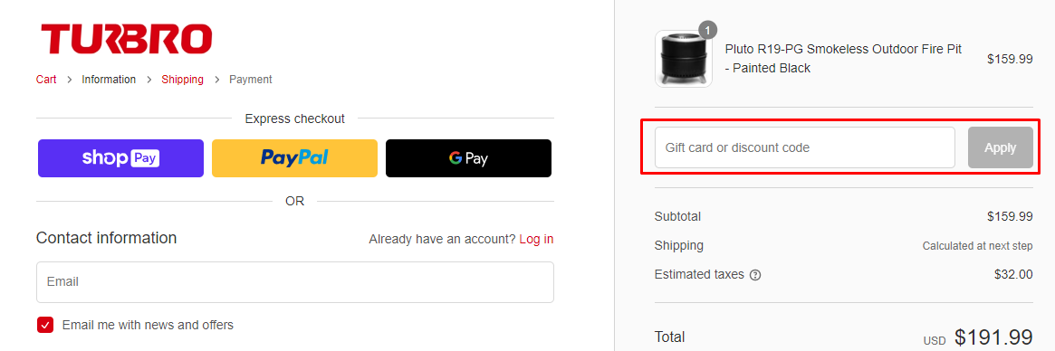 How do I use my TURBRO discount code?