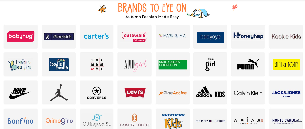 Thirty-two most popular brands at firstcry one can purchase for their baby, toddlers and kids