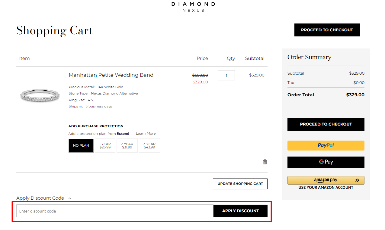 How do I use my Diamond Nexus discount code?