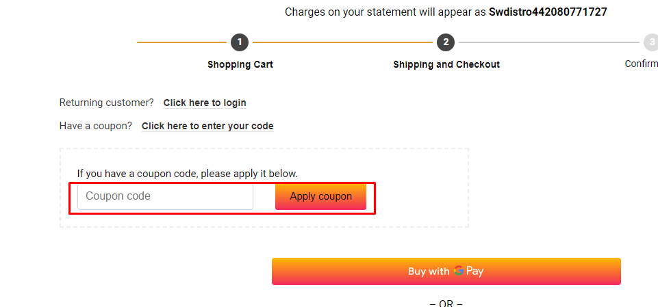 How do I use my SW Distro coupon code?