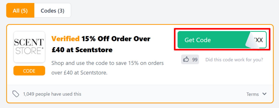 A Scentstore voucher code for customers to use to save money