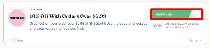 Get your code by clicking in the red box