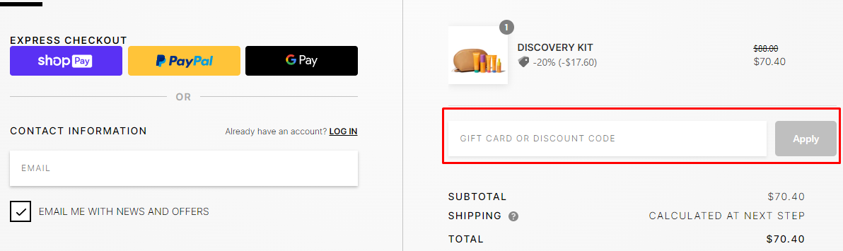 How do I use my thirteen lune discount code?