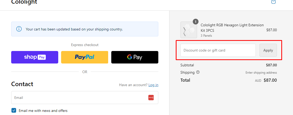 How do I use my Cololight discount code?