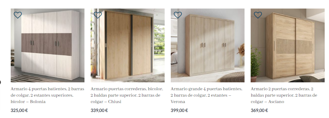 Oferta de armarios en oferta para el hogar disponibles con código promocional de Meblero