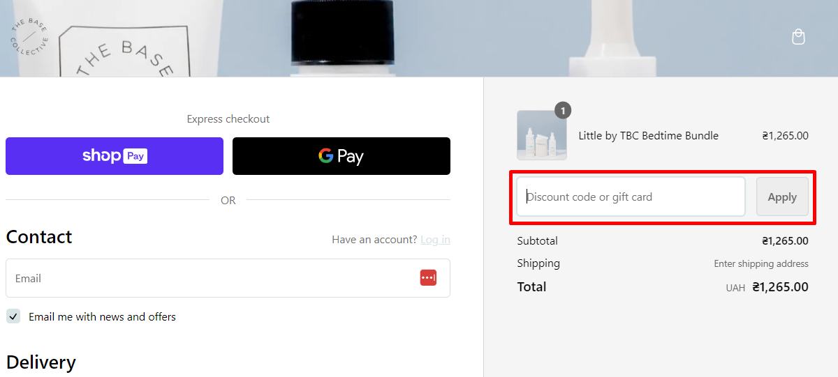 How do I use my The Base Collective discount code?
