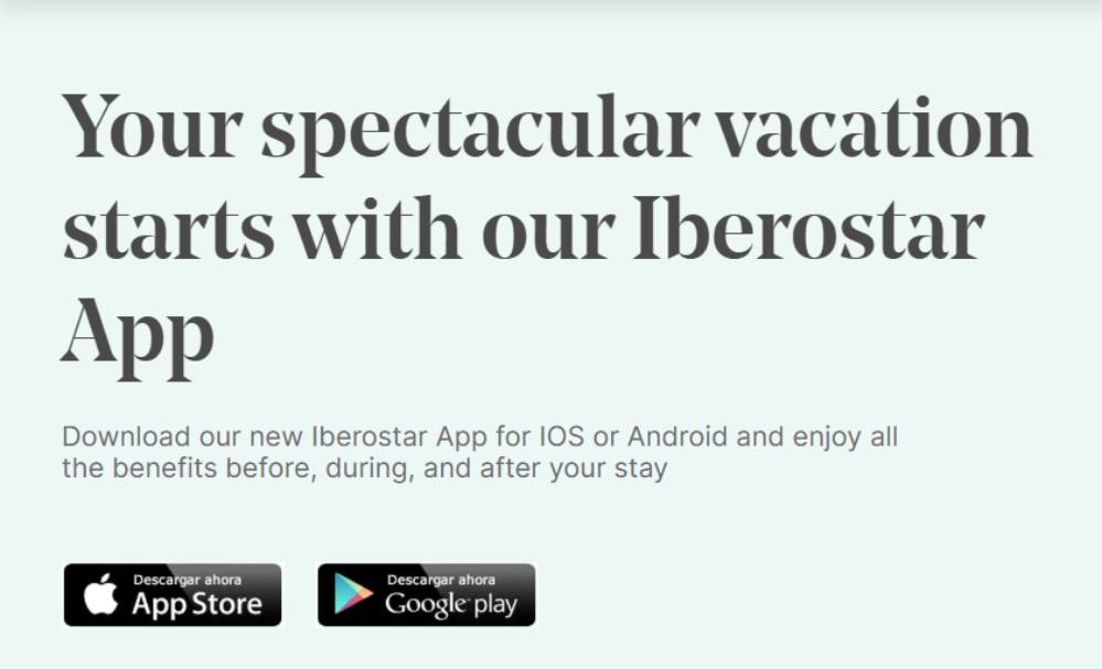 Details on how to download the Iberostar mobile phone app