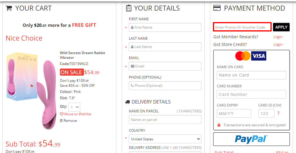 Wild secrets promo code US