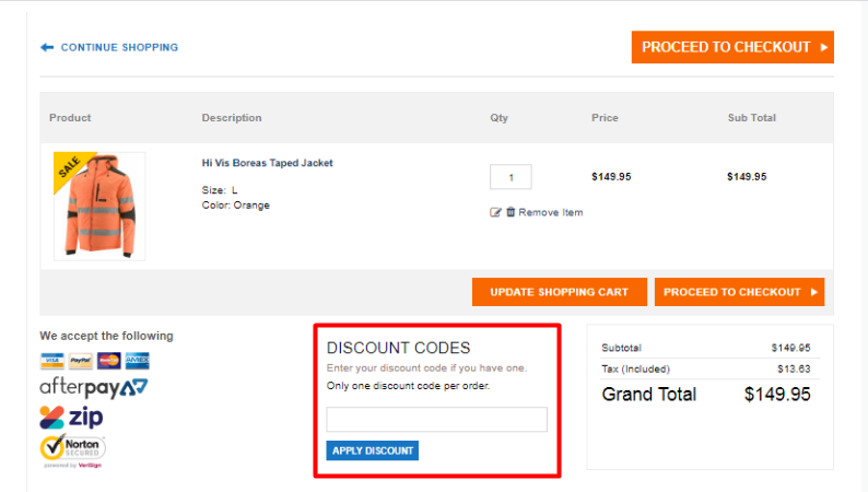 How do I use my WorkwearHub discount code?