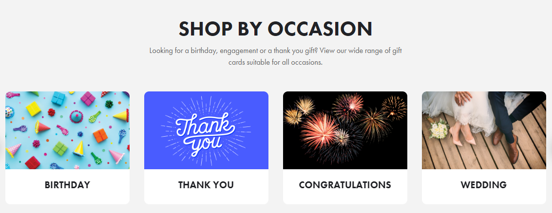 Shop by Occasion at GiftCardStore