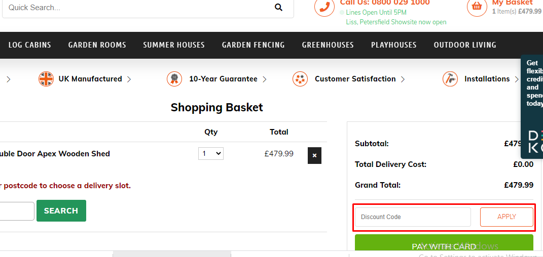 How do I use my Waltons discount code?