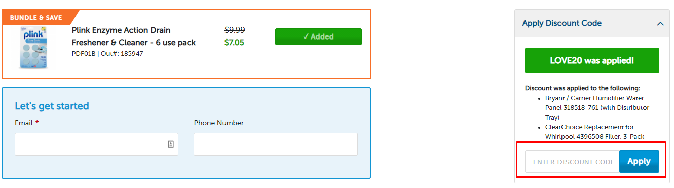 How do I use my Discount Filters discount code?
