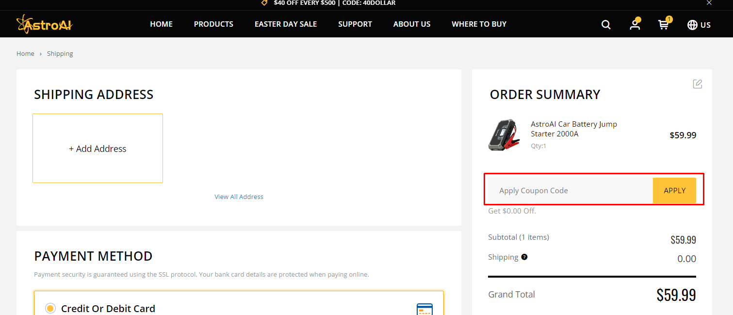How do I use my AstroAI coupon code?