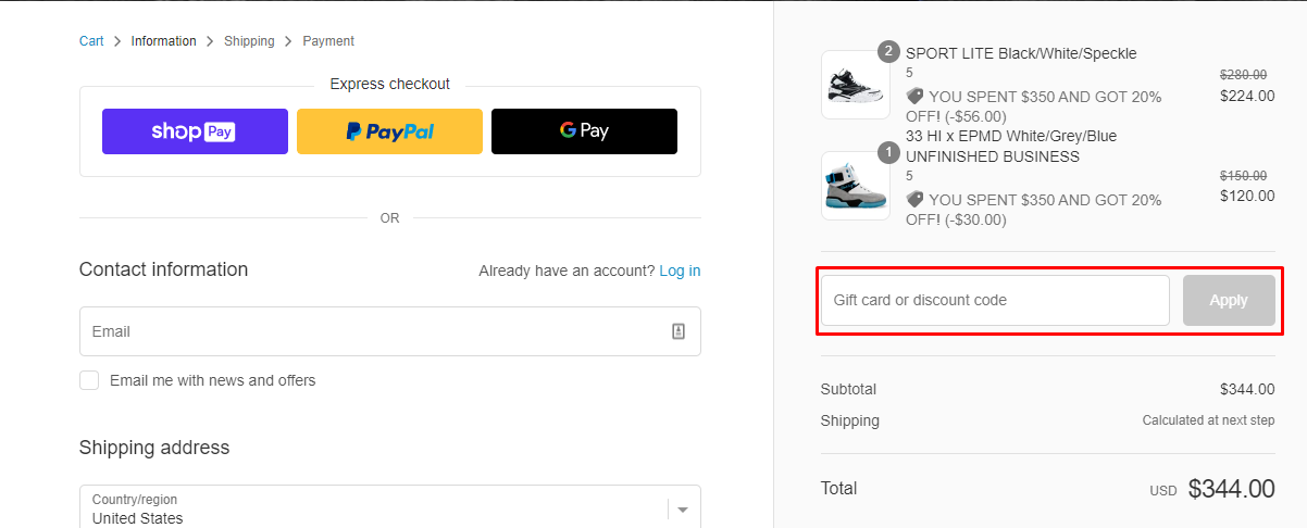 How do I use my Ewing Athletics discount code?