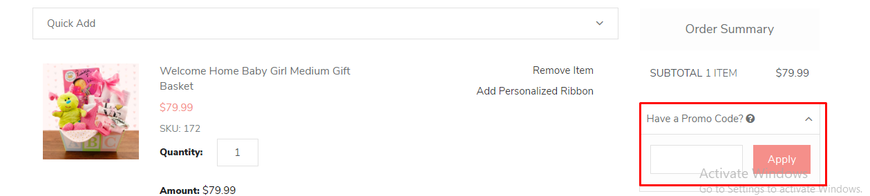 How do I use my Baby Basket coupon code?