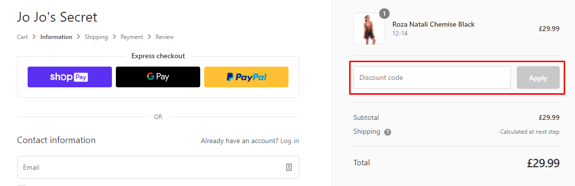 How do I use my Jojo's Secret discount code?