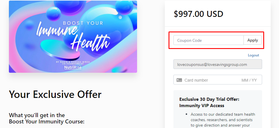 How do I use my NutriRise coupon code?