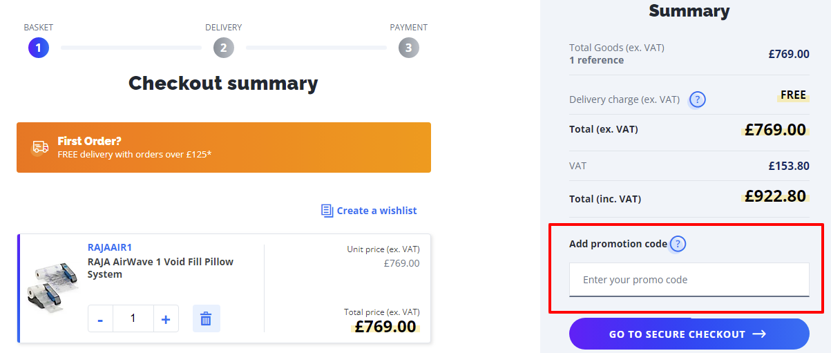 RAJA Checkout