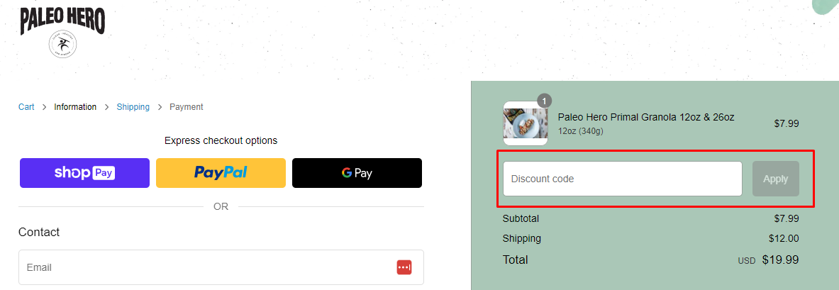 How do I use my Paleo Hero discount code?