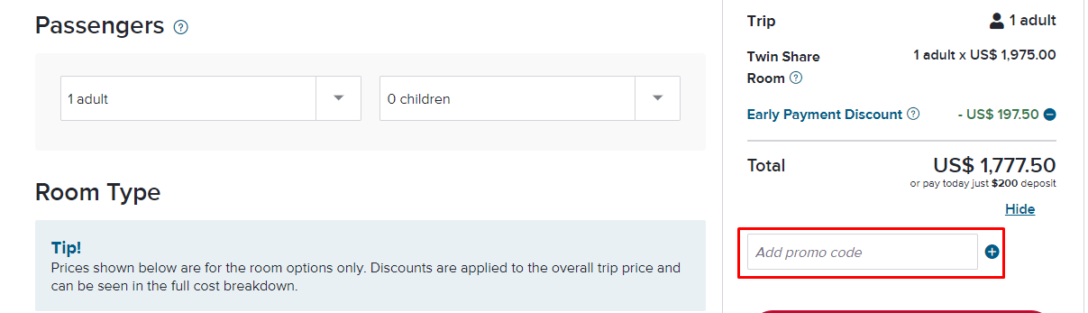 How do I use my Trafalgar Tours promo code?
