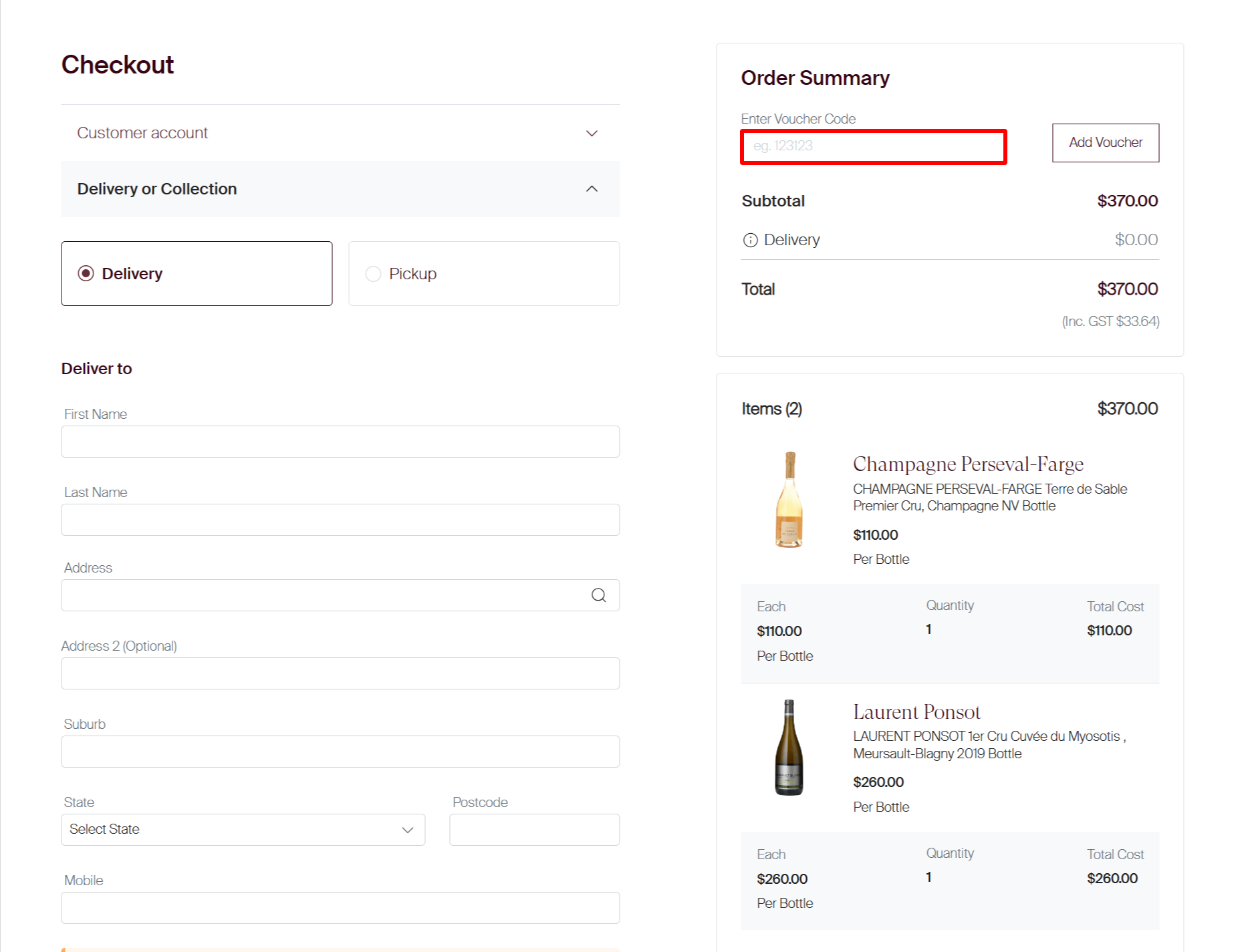 The highlighted red box at the brand checkout page is showing where to add the Langton's discount code.
