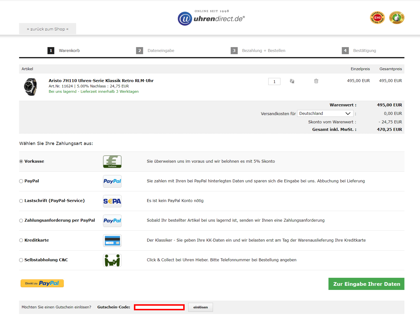 uhrendirectCheckoutDEpic