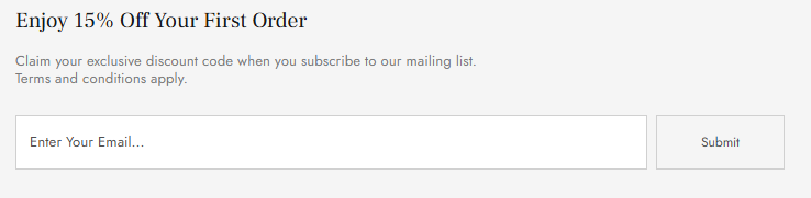 The Circle Fashion newsletter sign up page.