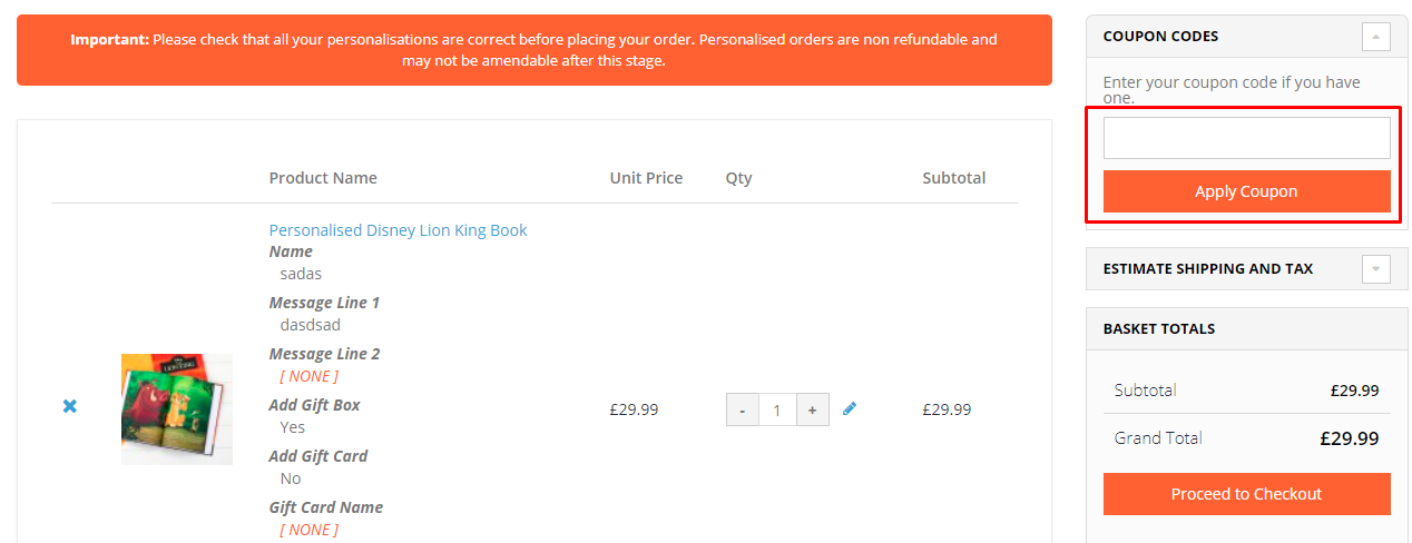 How do I use my Personalise.co.uk coupon code?