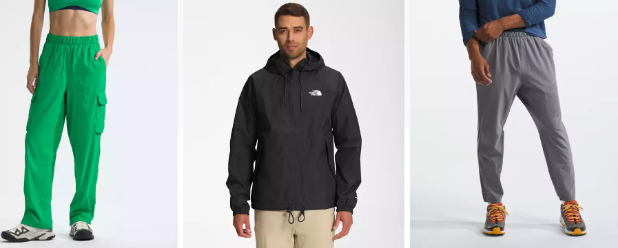 various The North Face best-selling items for all kinds of activities for men and women