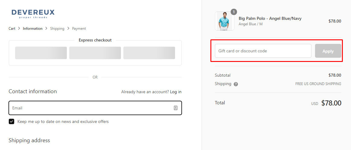 How do I use my Devereux coupon code?
